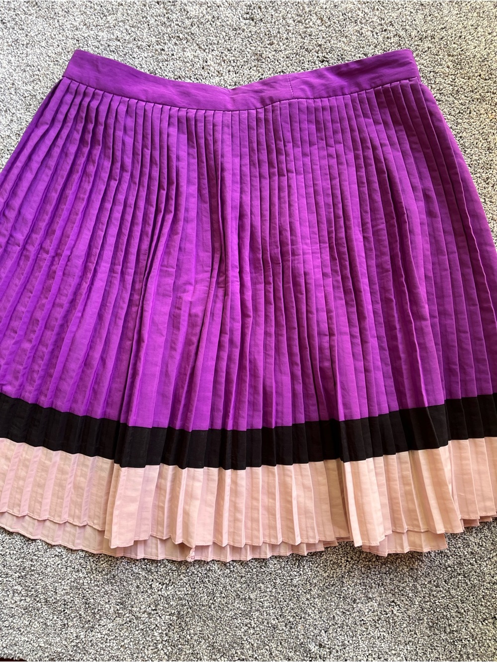 The Limited Skirt Purple Pleated Full Circle Color Block Accordion Prissy Large